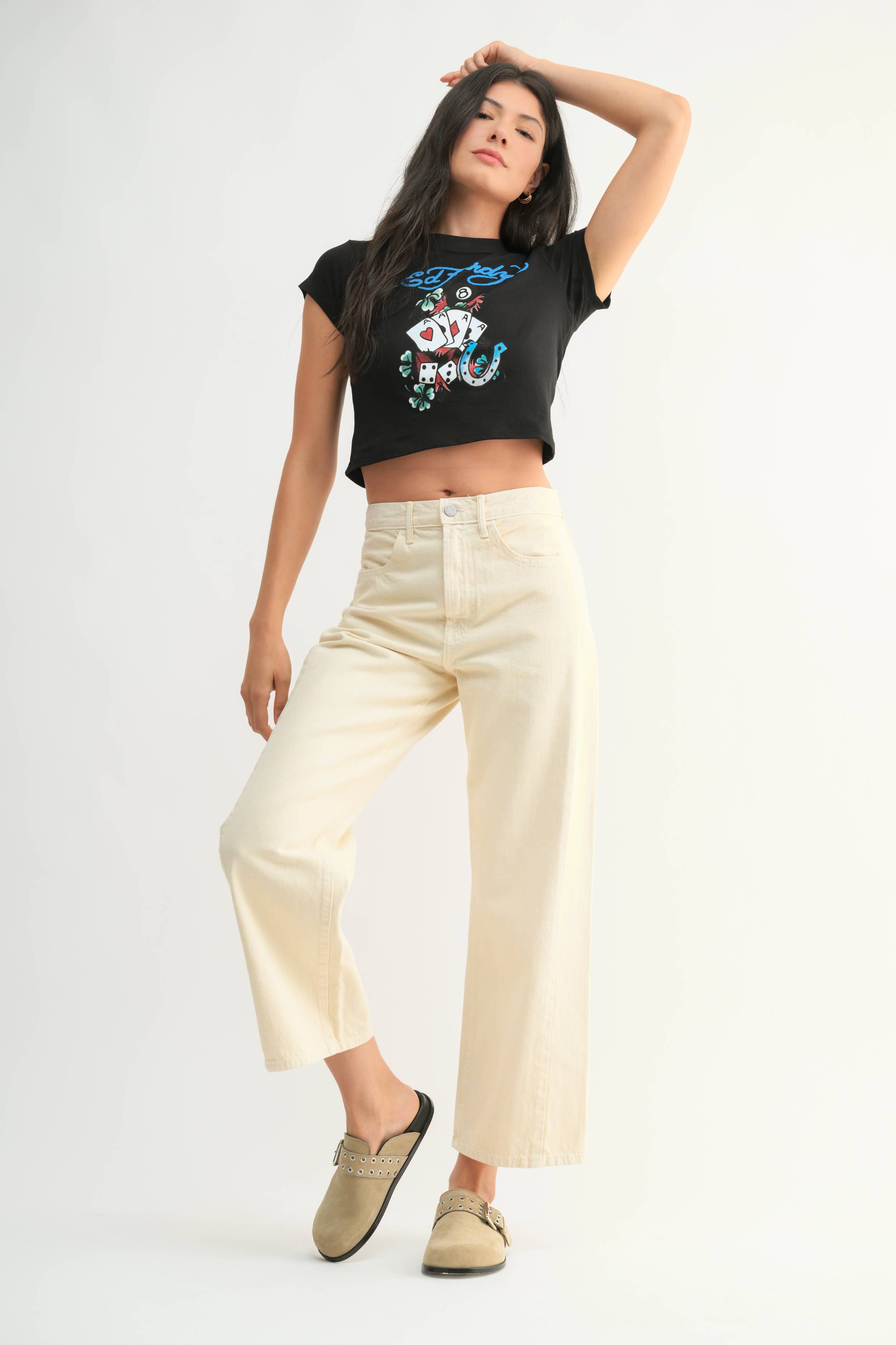 Julia Barrel Jean in Cream