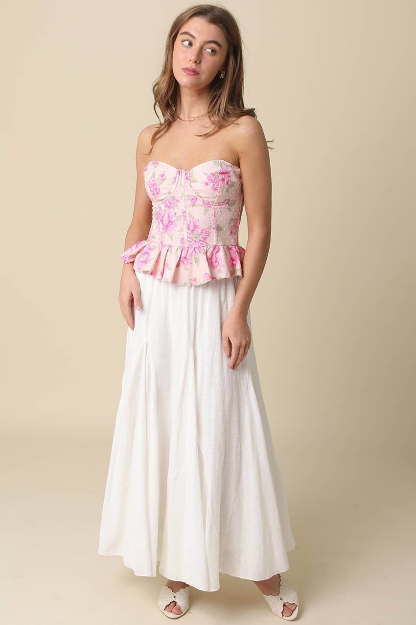 Tiffany Floral Peplum Corset Top
