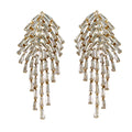 Crystal Waterfall Maxi Tassel Holiday Statement Earrings