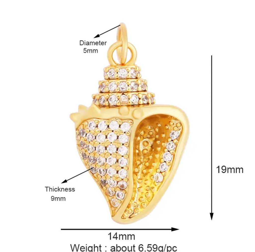 Pave Seashell Charm