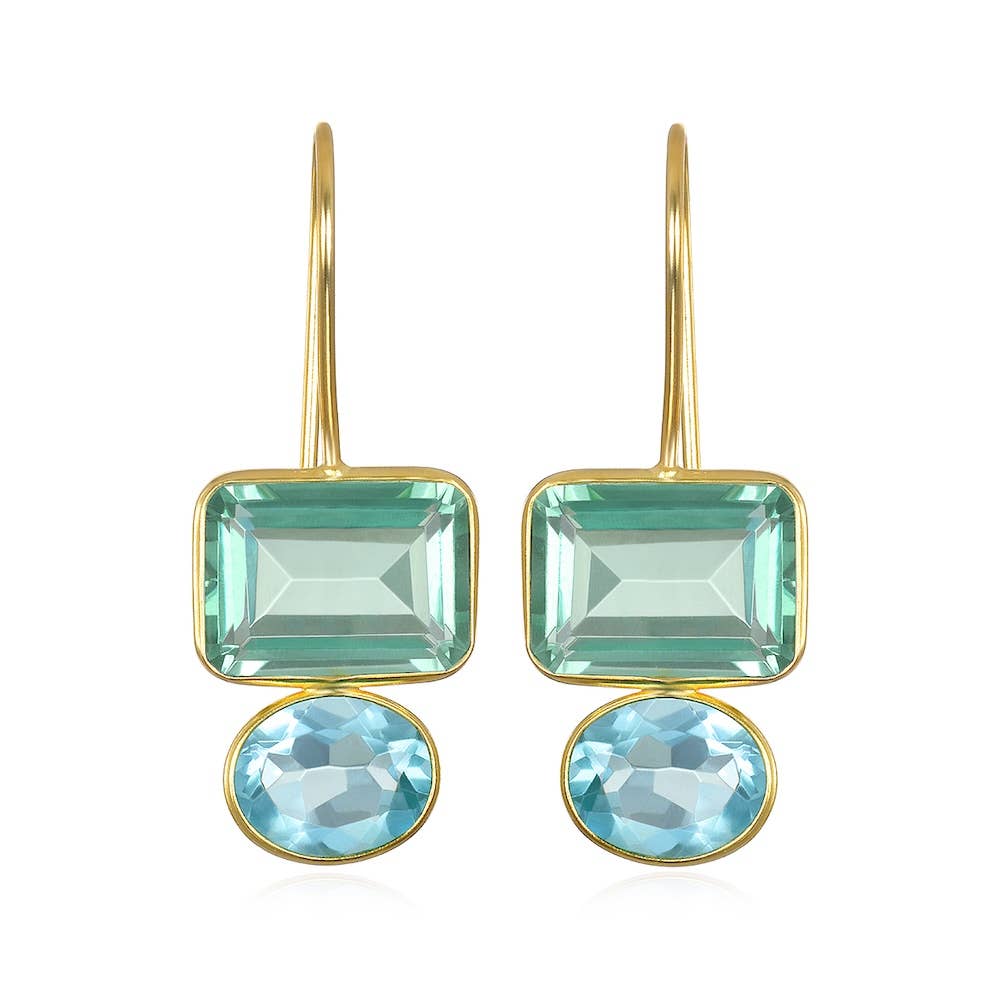 Valencia Earring in Aqua & Sky Blue