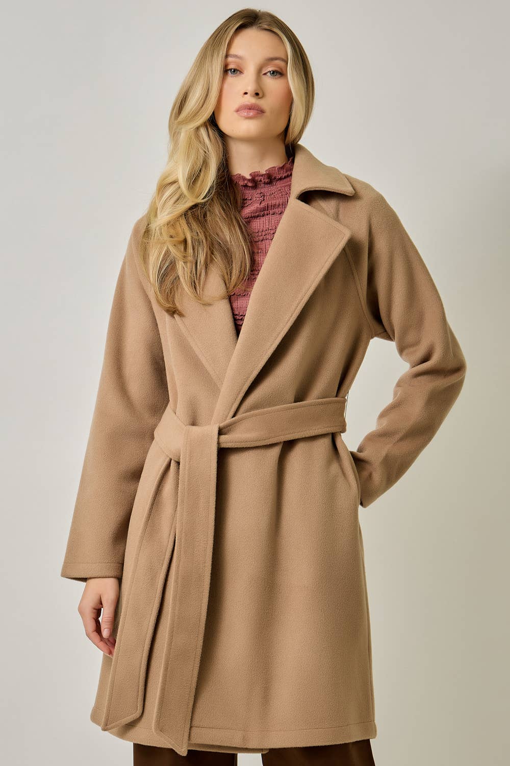 Gracei Collar Robe Coat in Camel
