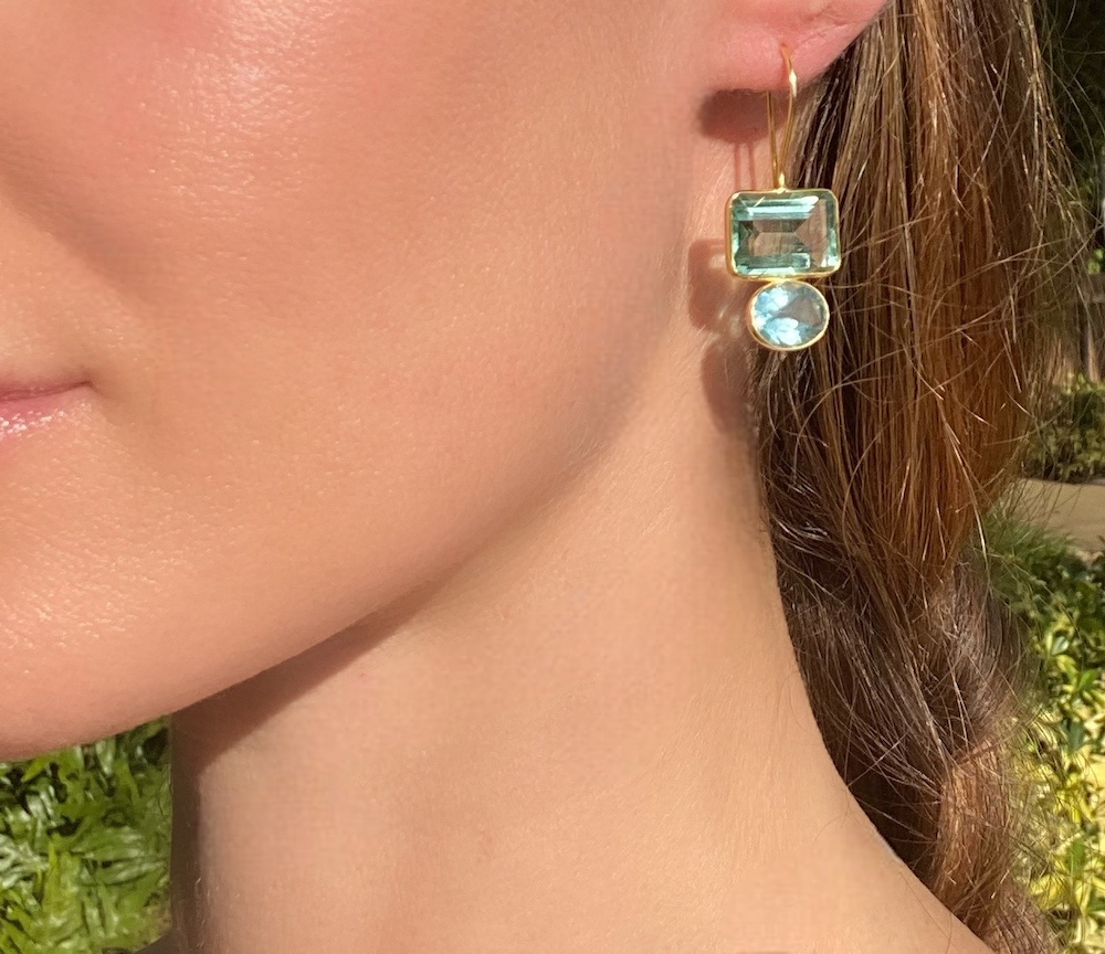 Valencia Earring in Aqua & Sky Blue