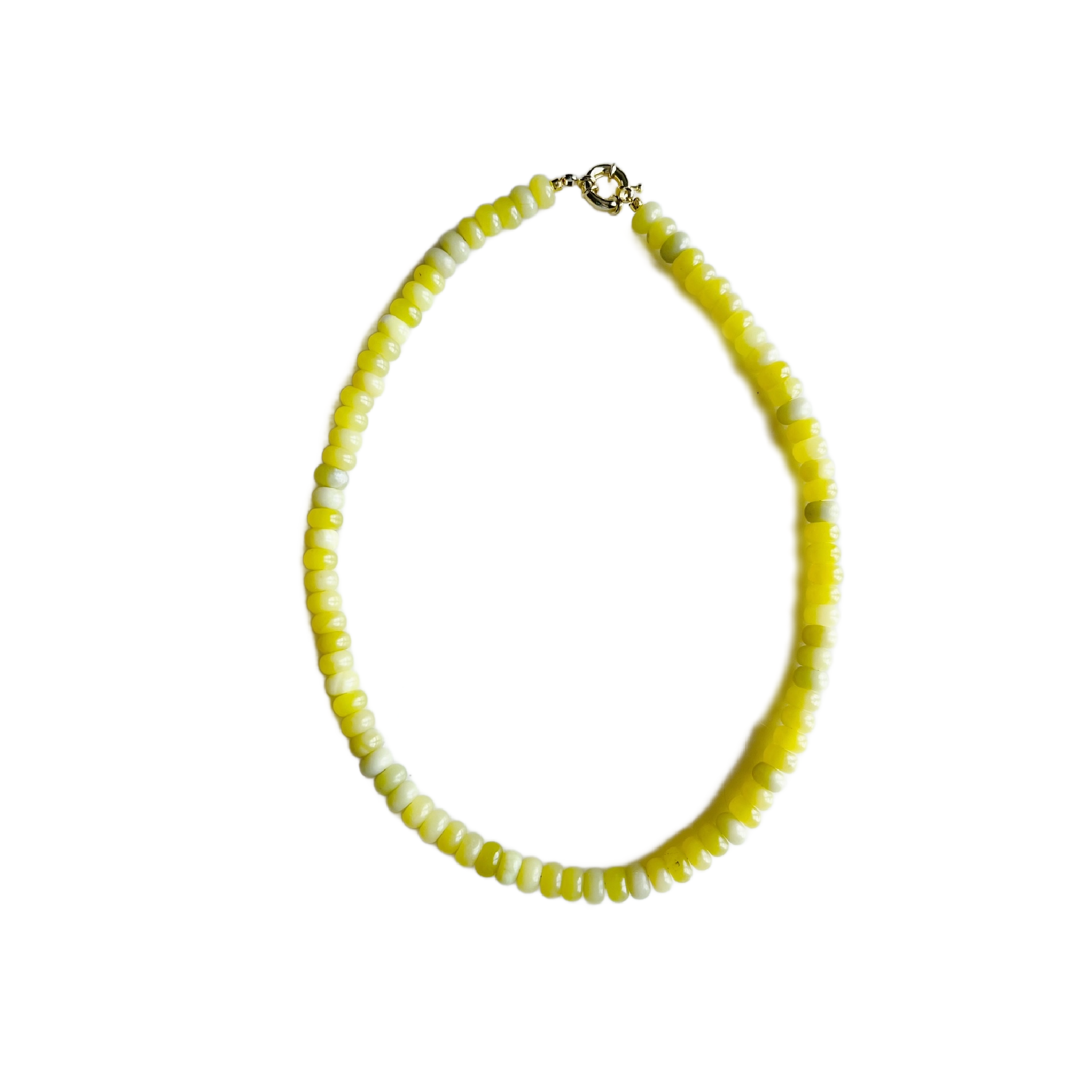 Lemon Jade Stone Candy Necklace