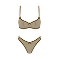 Seaside Picnic Bikini Set in Brown Gingham