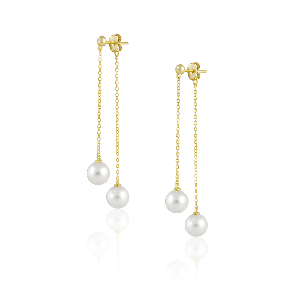 Dede Double Pearl Dangle Earrings