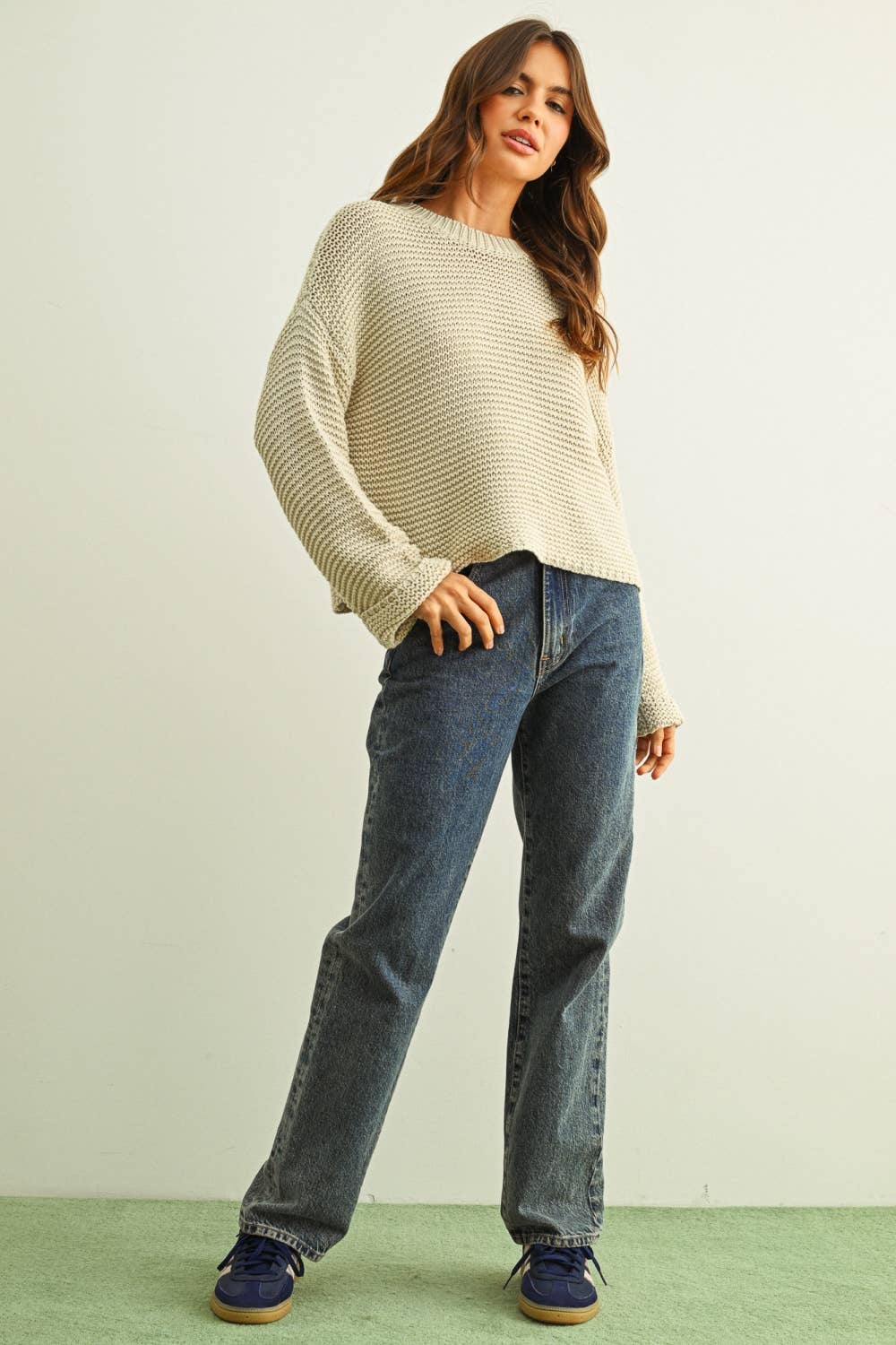 Betty Cotton Sweater in Ivory