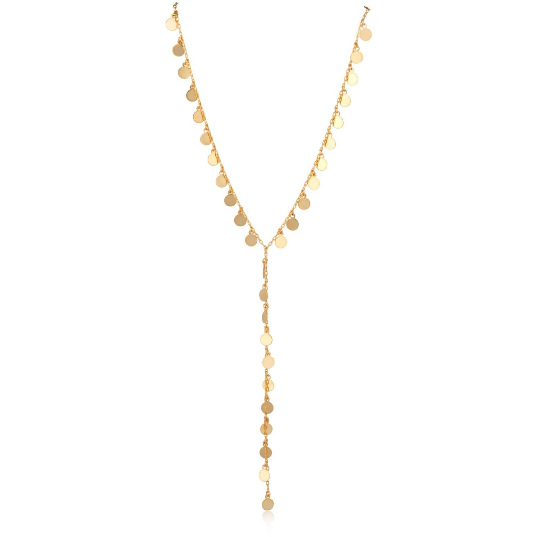 Rachel Lariat Gold Necklace