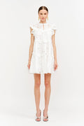 Annie Dress in White Floral Embroiderery