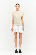 Eleanor Dress in Natural & White