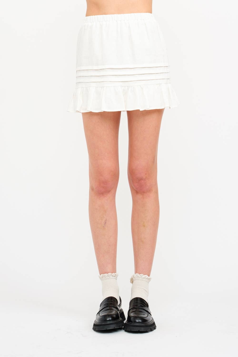 Maddy Ruffle Skirt in White