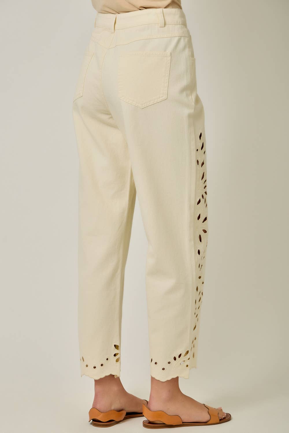 Gracie Eyelet Jean in Ivory