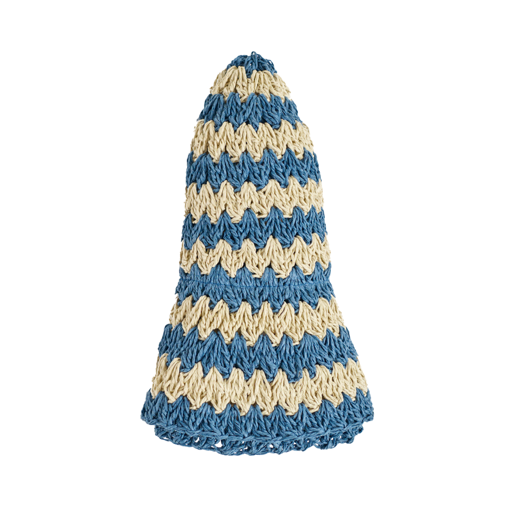 Packable Straw Hat in Blue