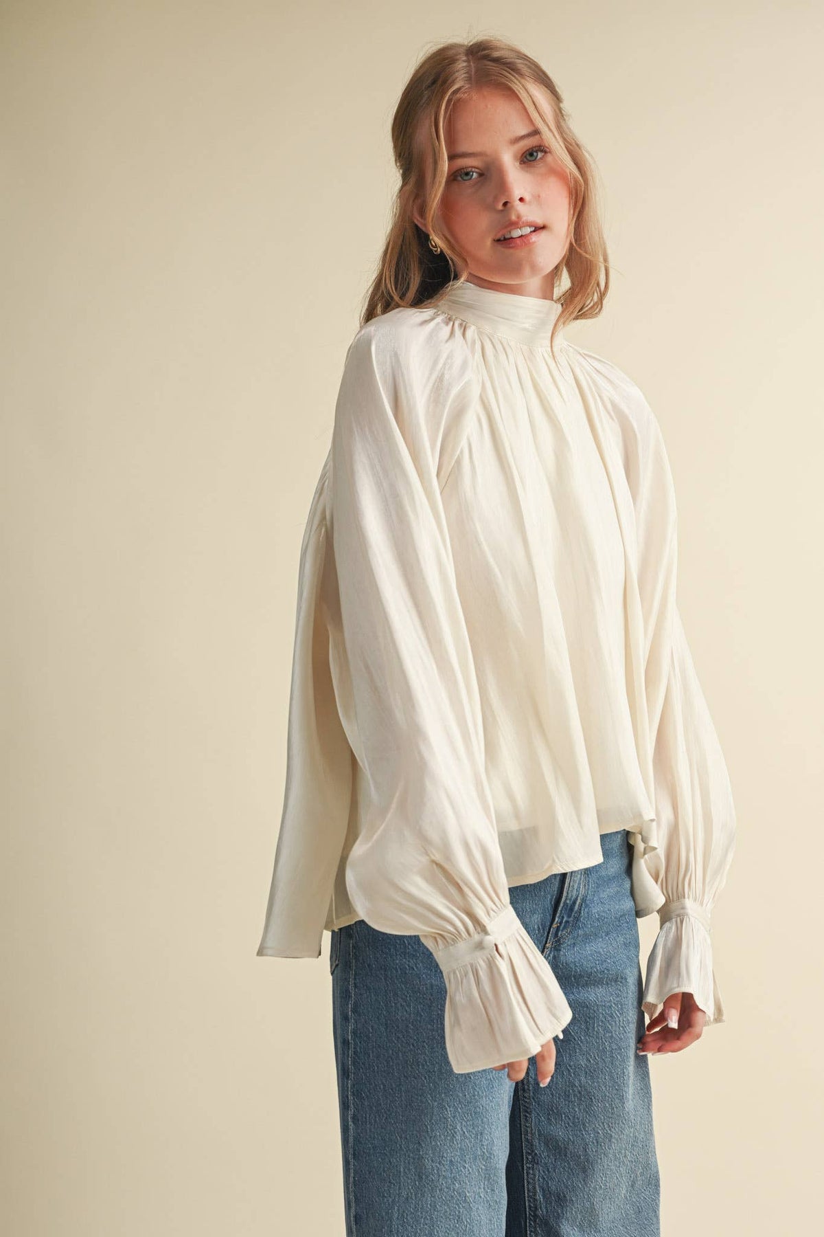 Georgie Tie Top in Cream