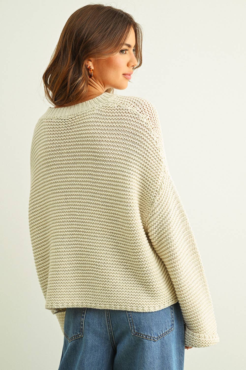 Betty Cotton Sweater in Ivory