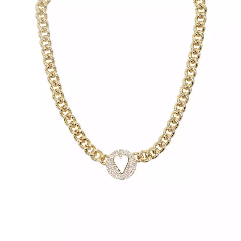 Heart Pave Necklace