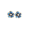 The Pink Reef Hand-painted Small in Blue Pearl Earrings