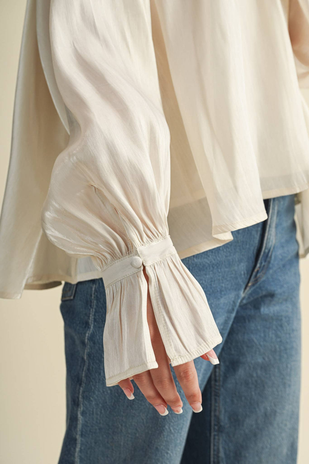 Georgie Tie Top in Cream