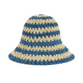 Packable Straw Hat in Blue