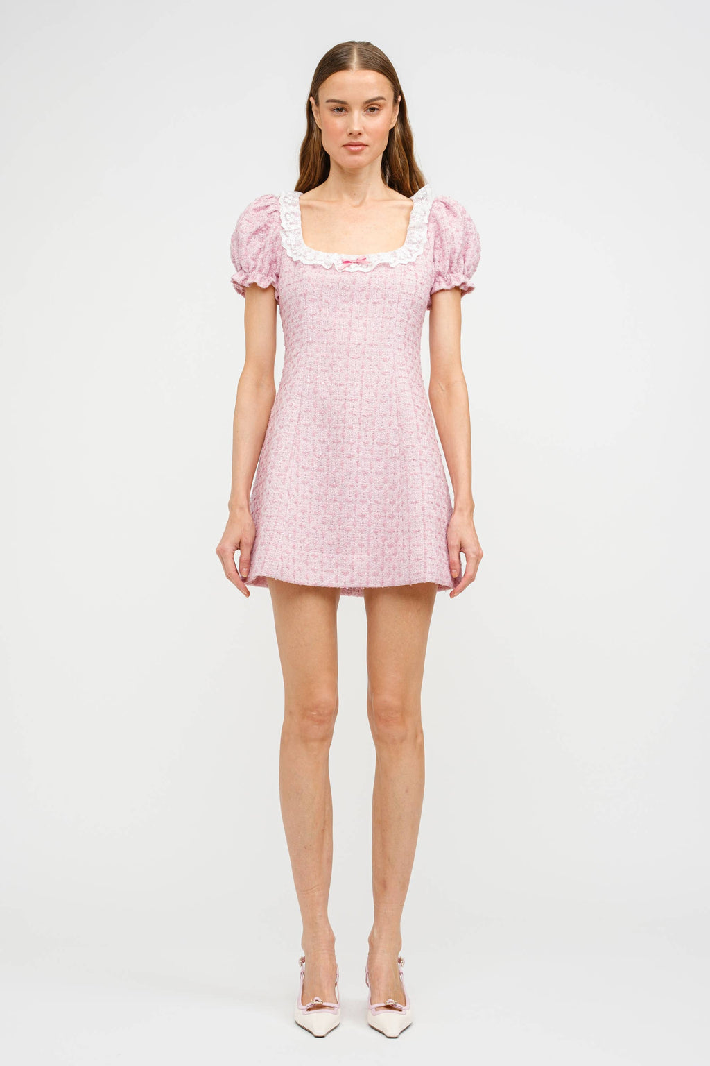 Kimmy Dress in Pink Tweed