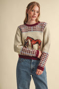 Horse Sweater in Wine