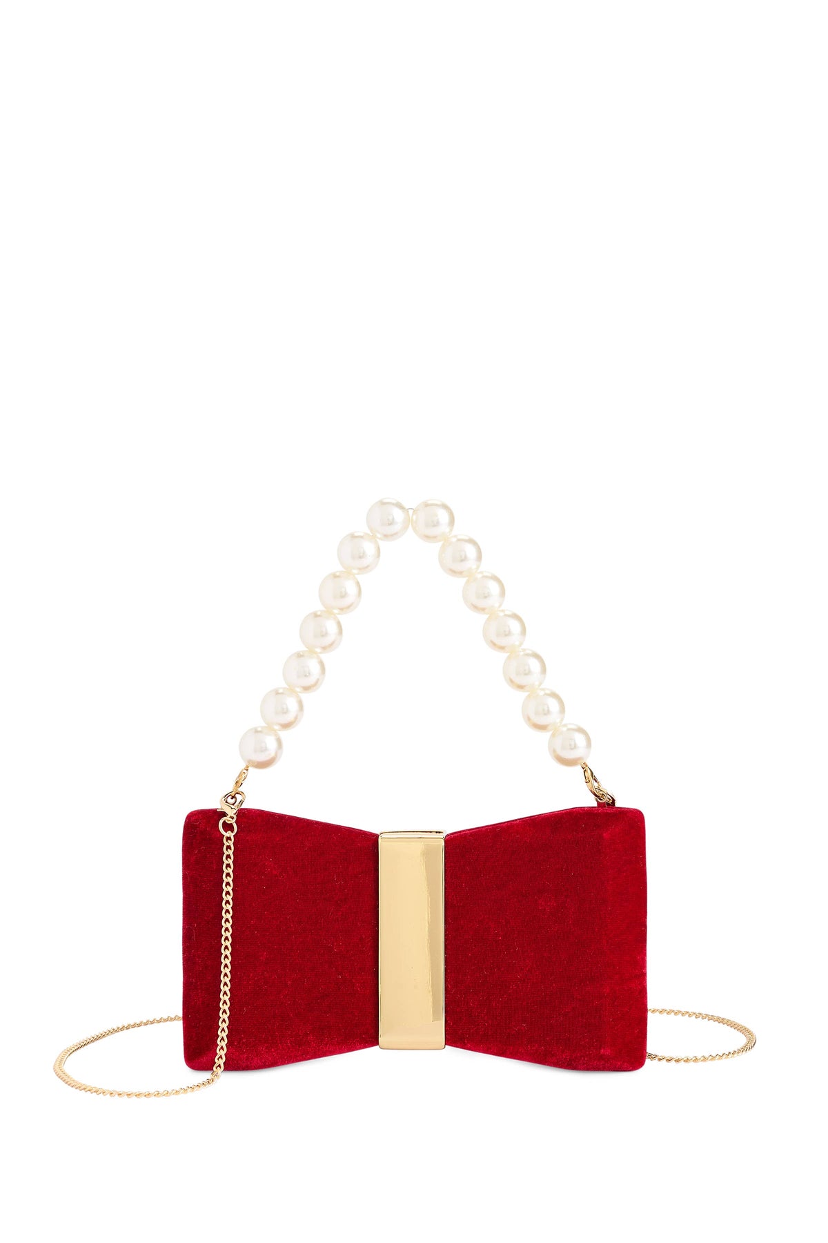 Julia Velvet Holiday Bag in Crimson Red