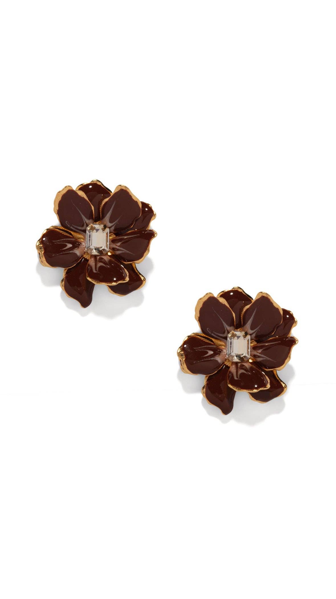 The Pink Reef Small Brown Leather Jewel Box Earring