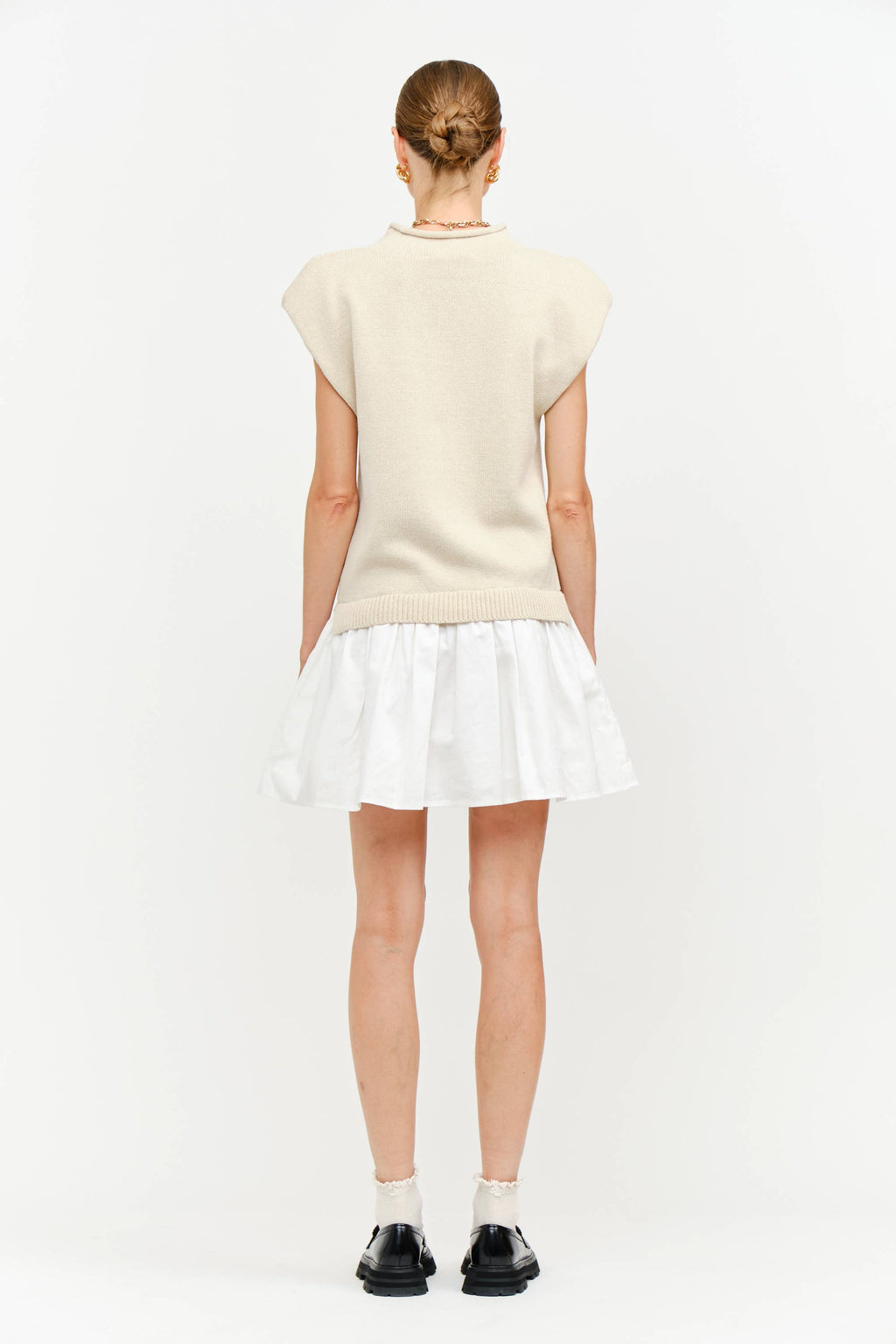 Eleanor Dress in Natural & White