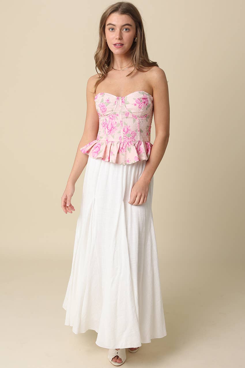Tiffany Floral Peplum Corset Top