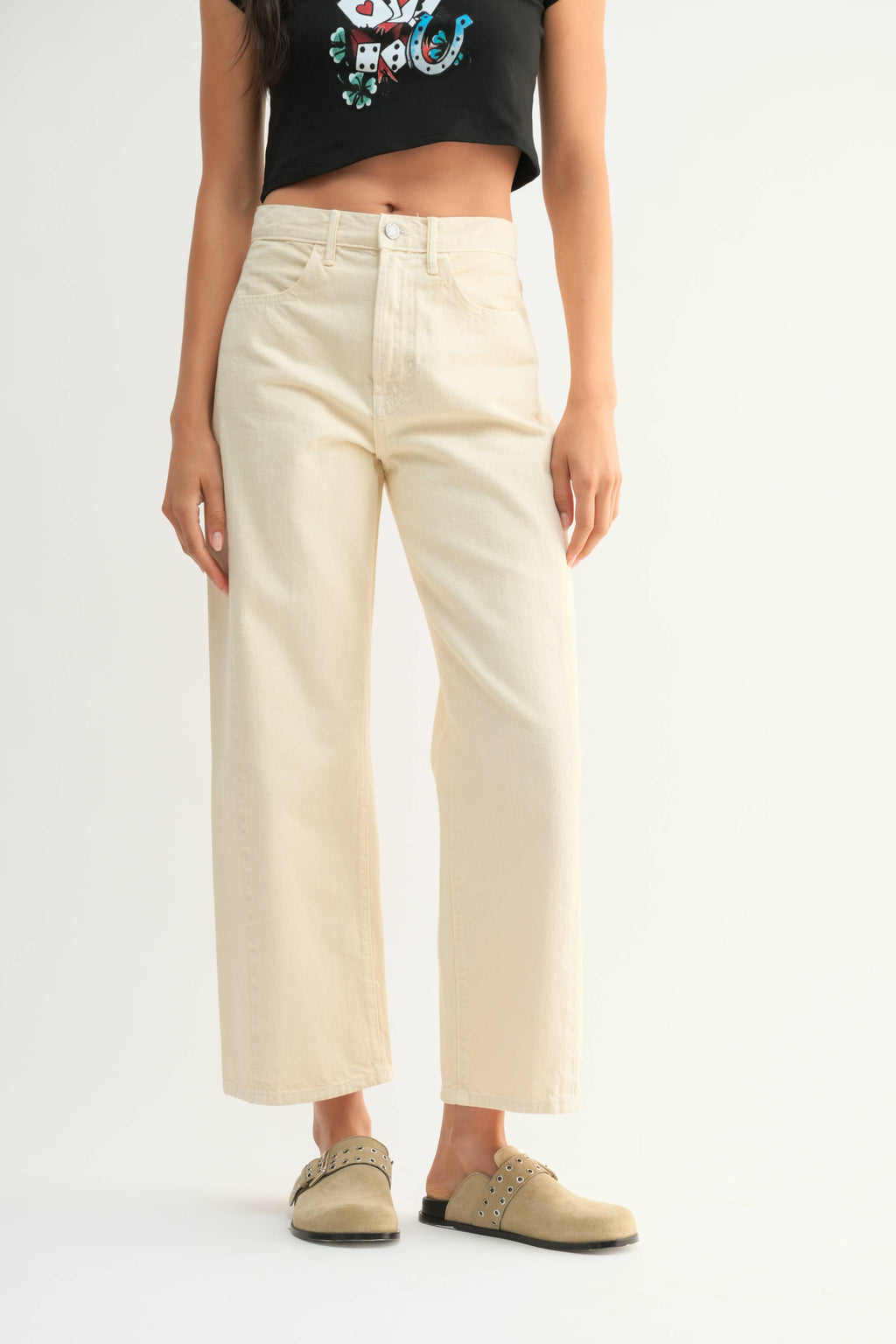 Julia Barrel Jean in Cream