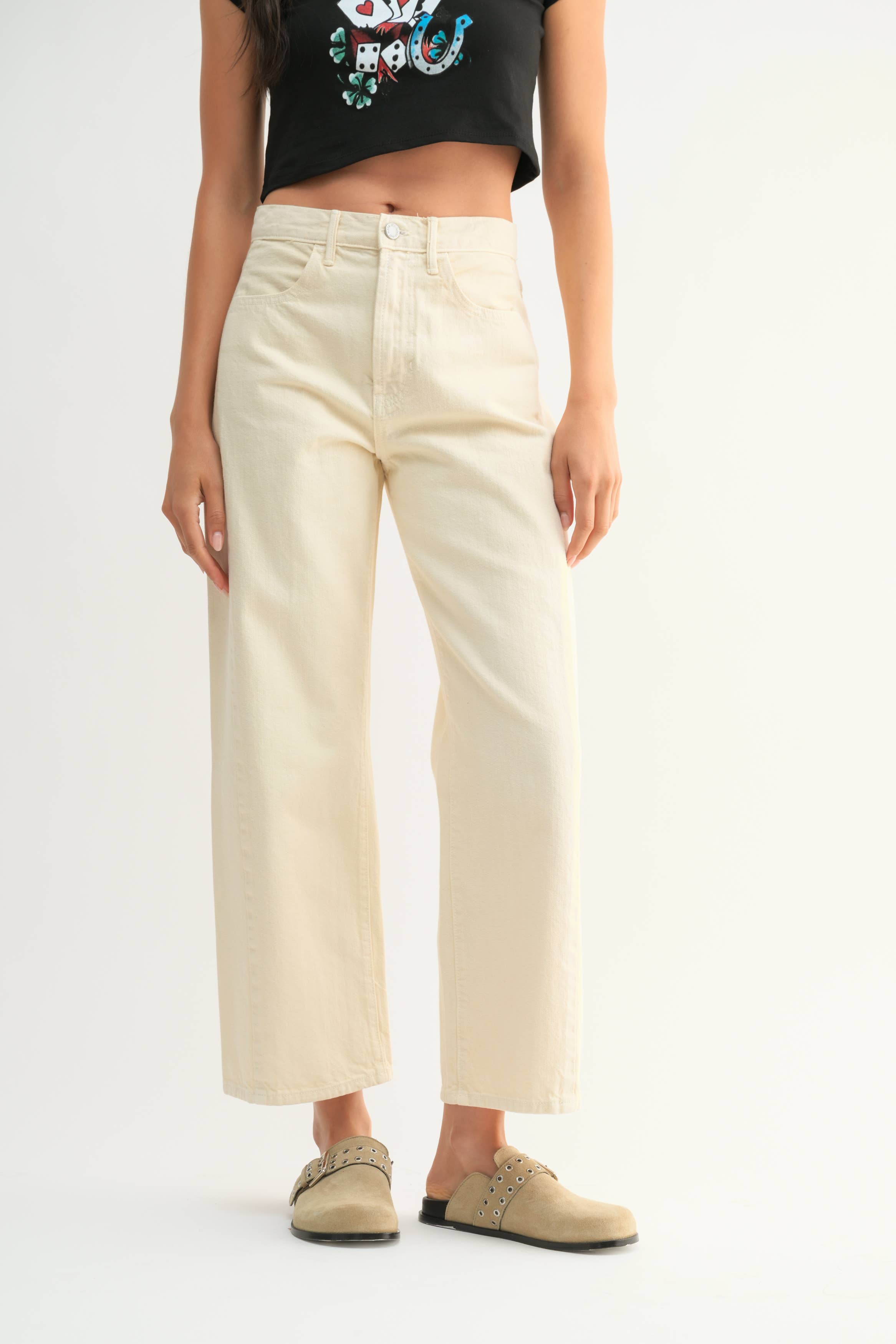 Julia Barrel Jean in Cream