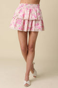 Tiffany Floral Tiered Ruffle Mini Skirt