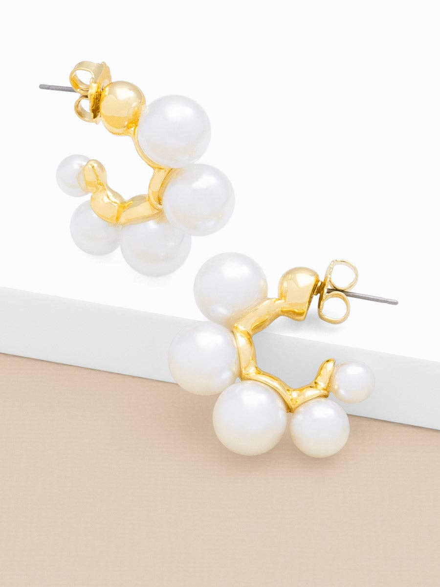 Mini Pearl Hoop Earrings