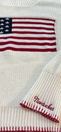 American Flag Sweater with Nantucket Embroidery