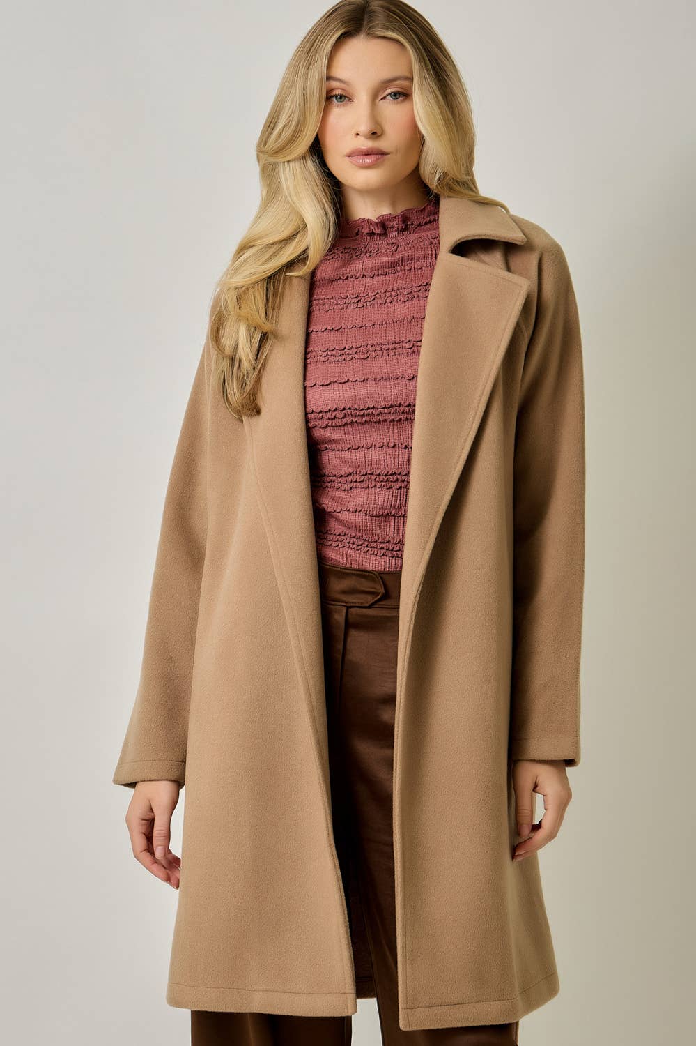 Gracei Collar Robe Coat in Camel