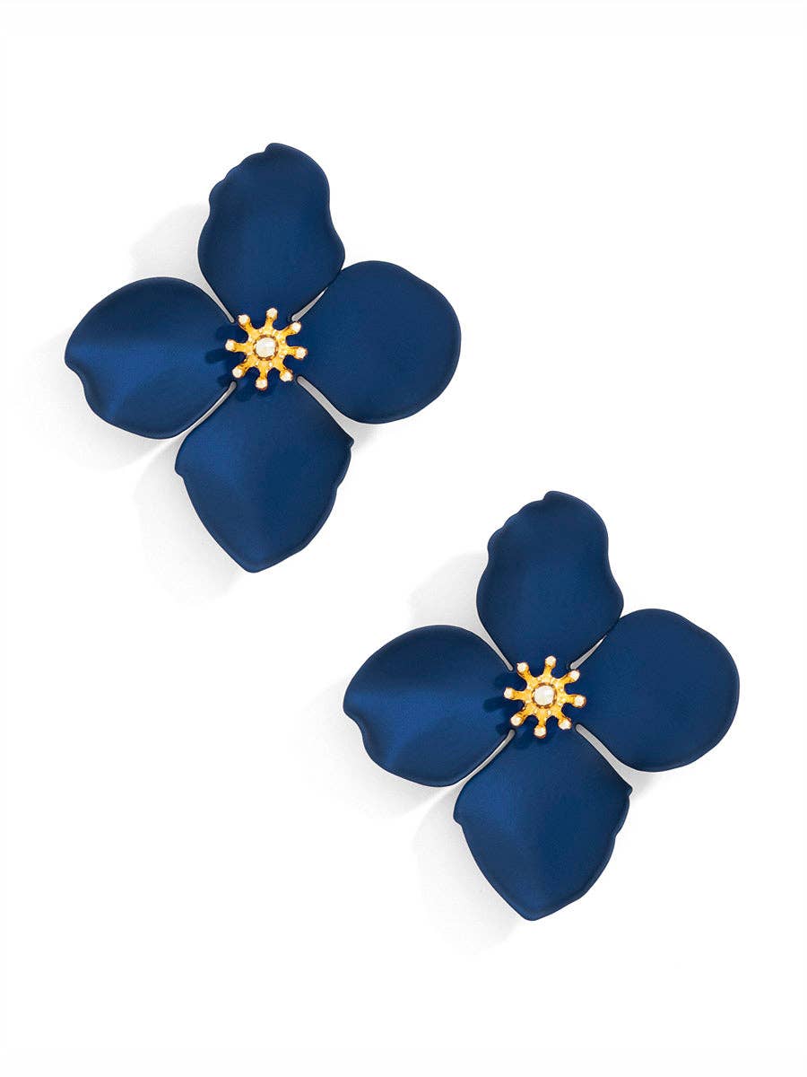 Garden Party Earring in Navy Blue