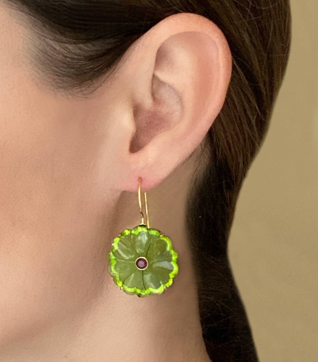 Magnolia Earring in Apple Green