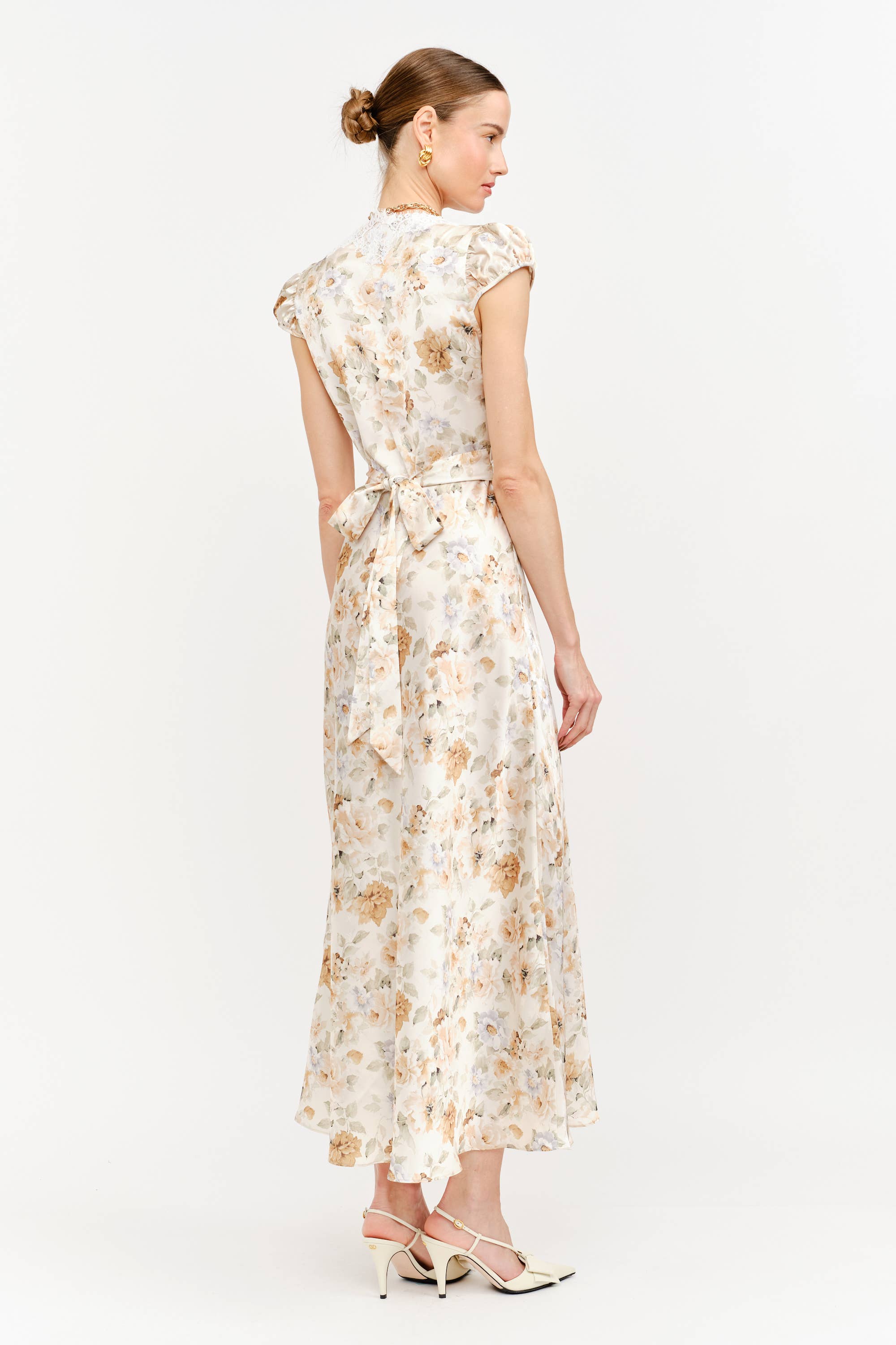 Diane Dress in Yellow Floral