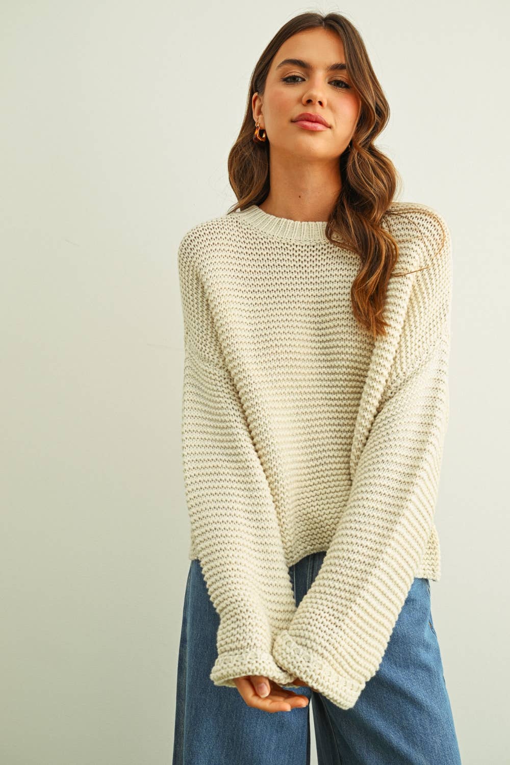 Betty Cotton Sweater in Ivory
