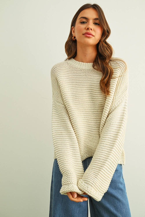 Betty Cotton Sweater in Ivory