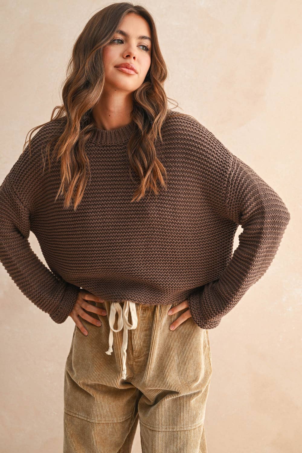 Betty Cotton Sweater in Chocolate