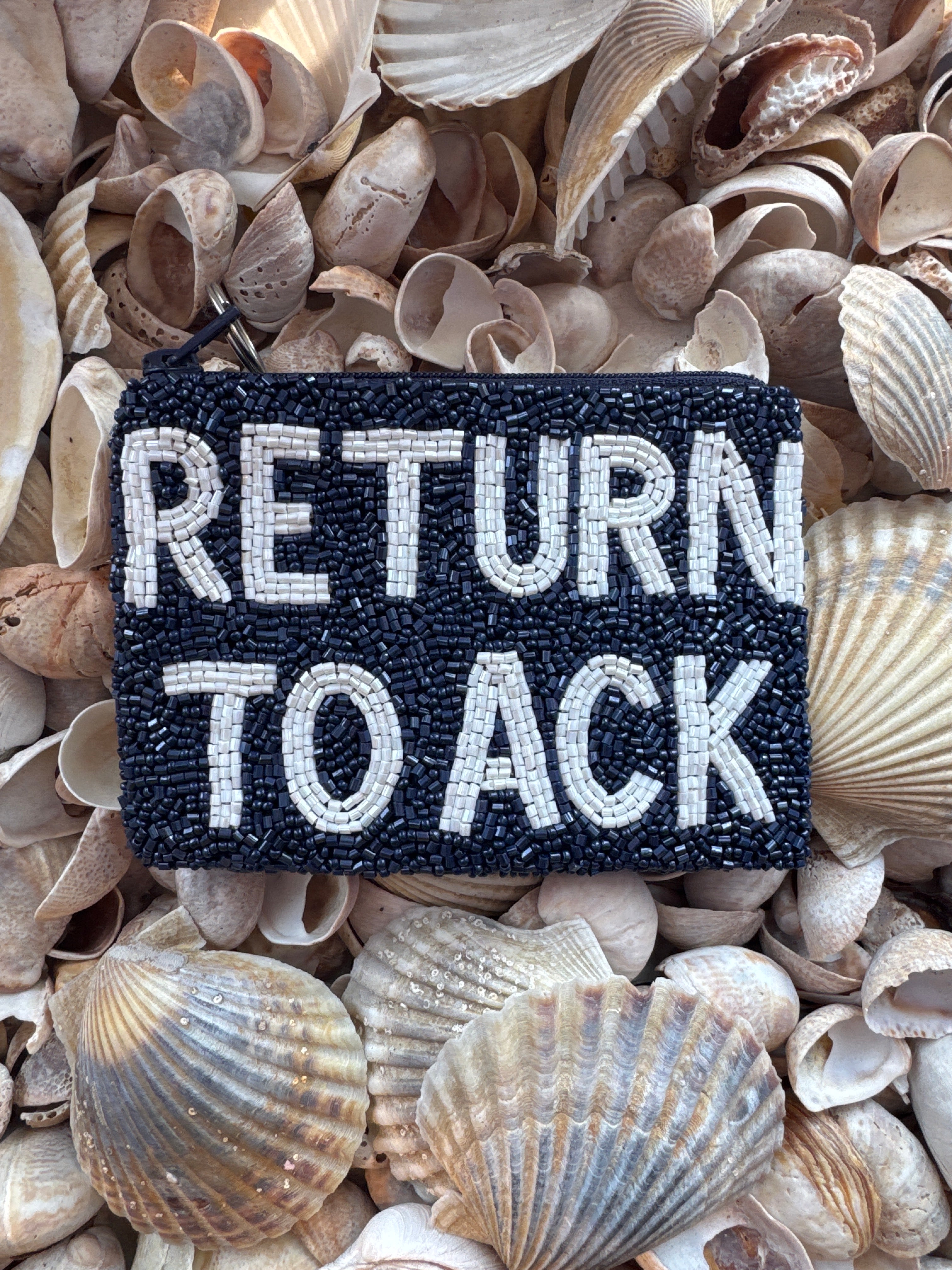 Return To ACK Coin Purse in Navy with White