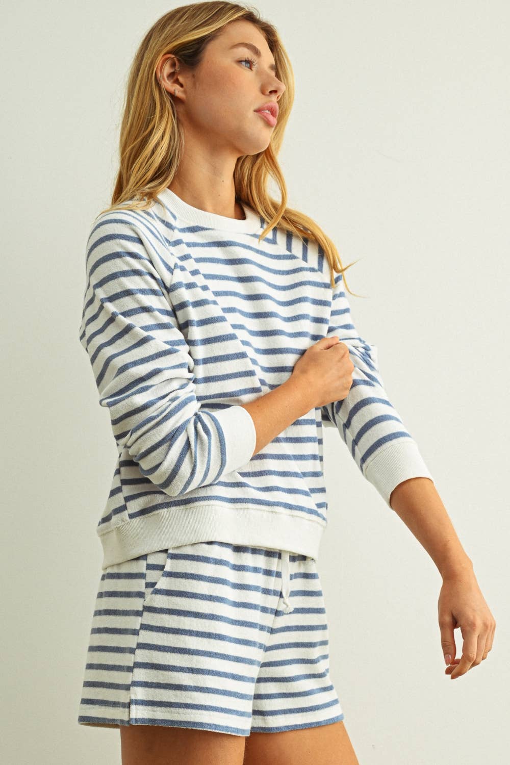 Caddy Striped Sweatshirt in Blue