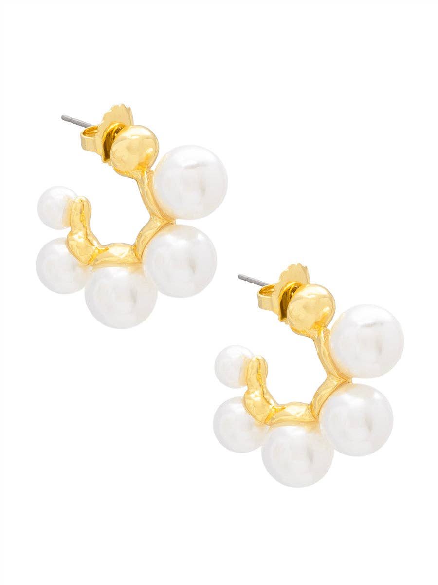 Mini Pearl Hoop Earrings