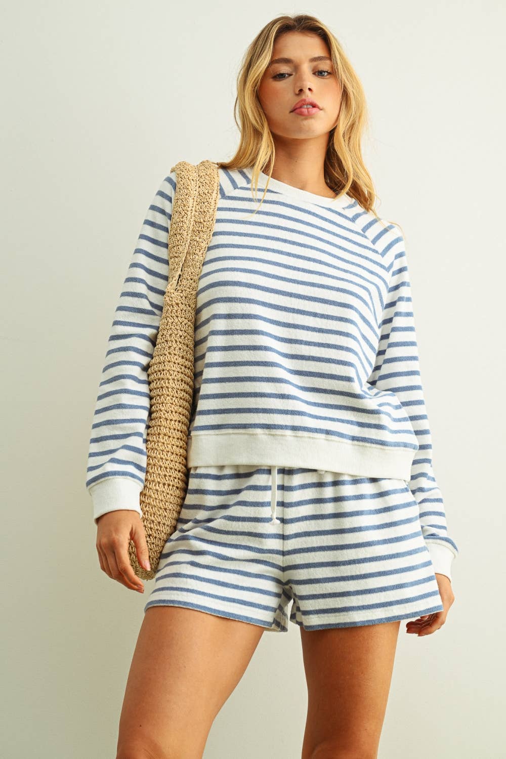 Caddy Striped Sweatshirt in Blue