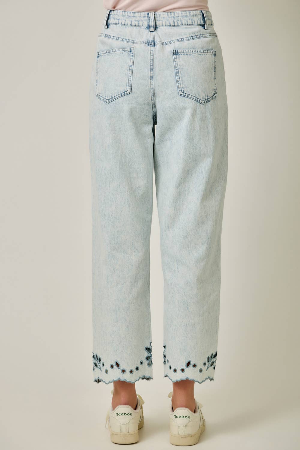 Gracie Eyelet Jeans in Light Wash