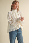 Georgie Tie Top in Cream