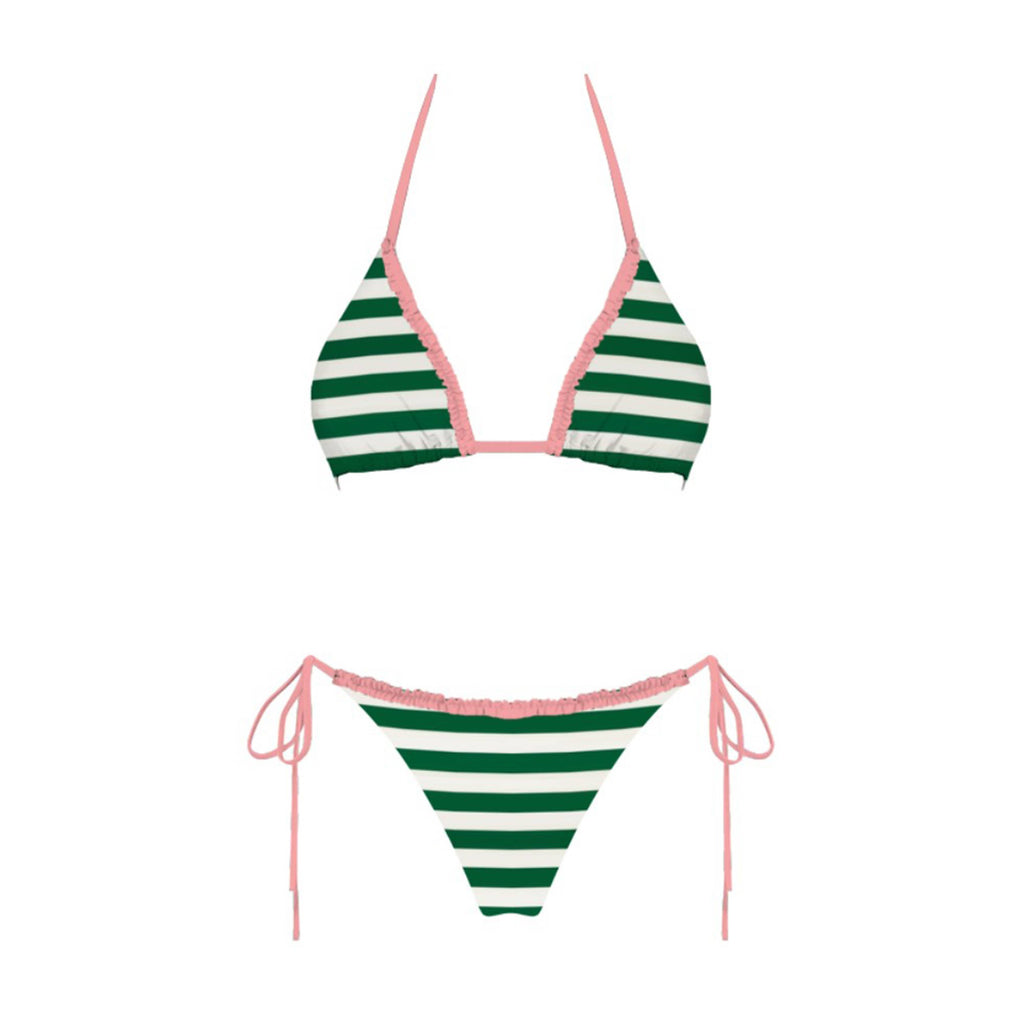Sunny Days Bikini Set in Green & Pink