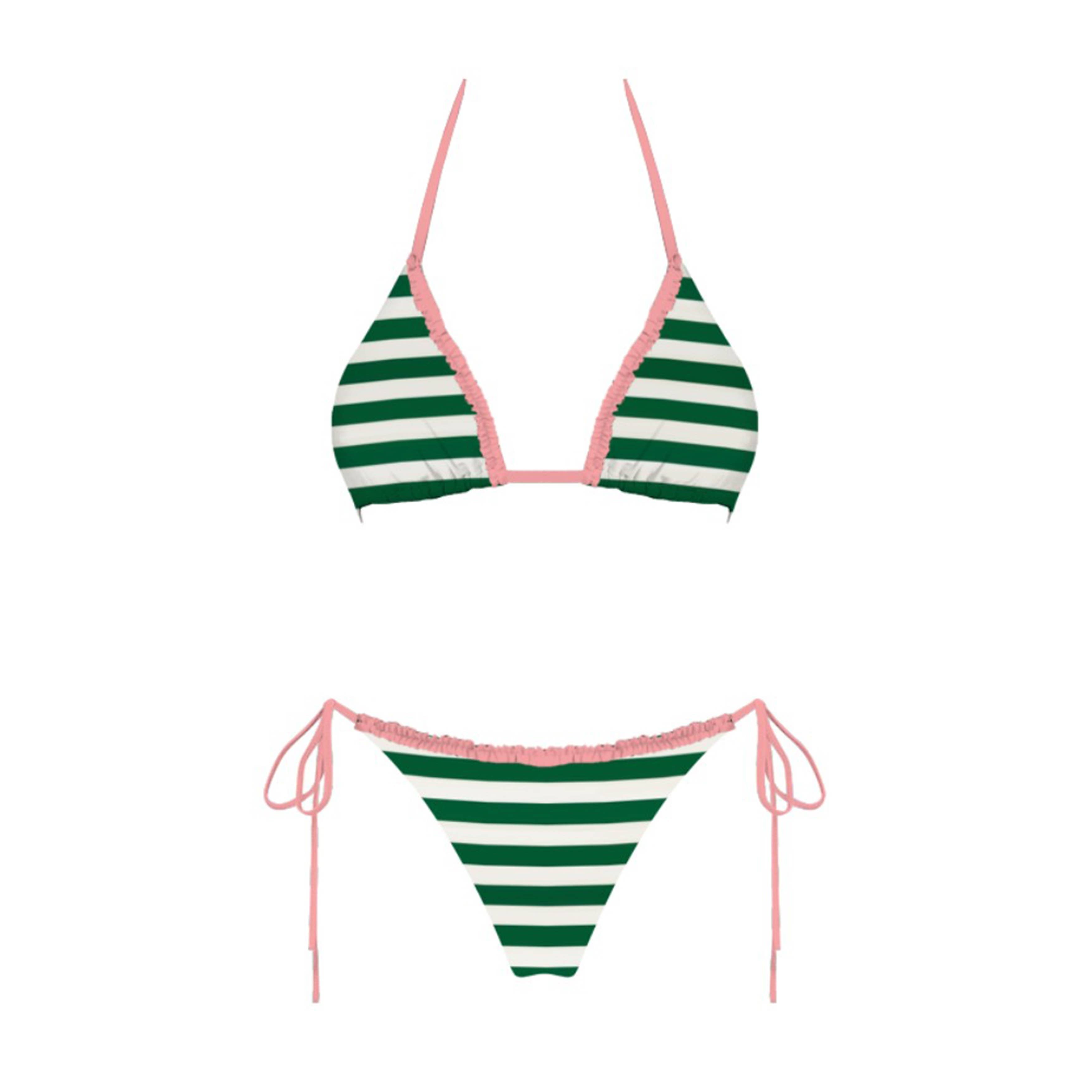 Sunny Days Bikini Set in Green & Pink