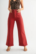 The Sailor Wide Leg Denim in Burgundy